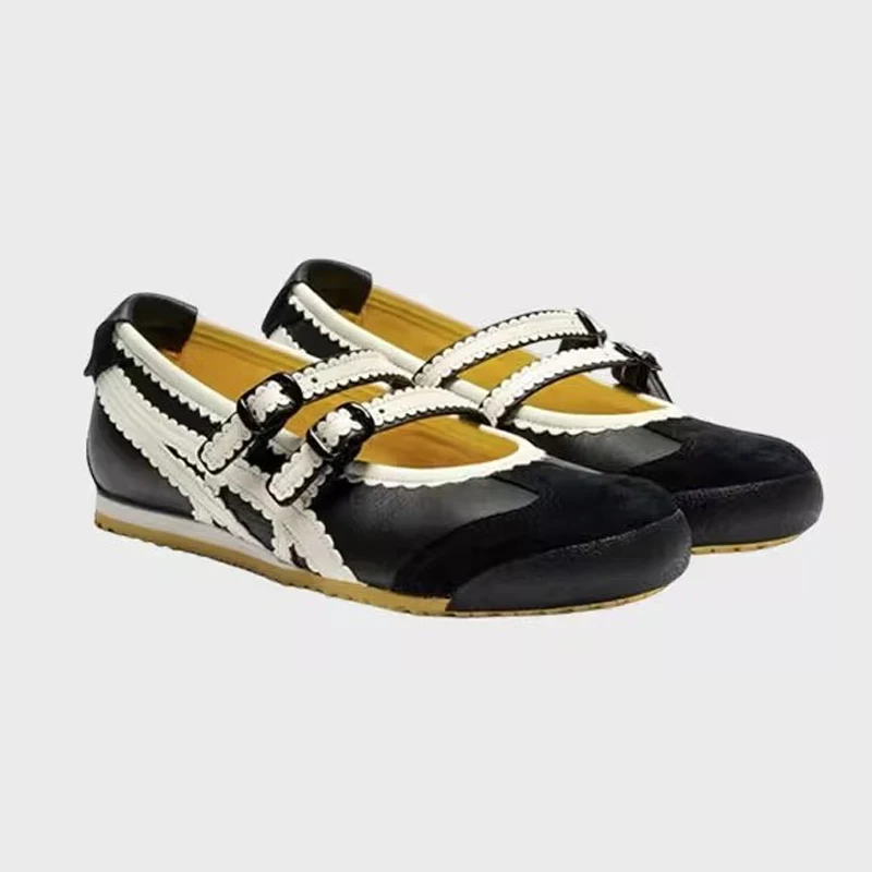 

Minority Shallow Flat Ballet Shoes Cross Strap Mary Janes Women Non-slip Casual Sport Shoes Office Commuter Ladies Single Shoes
