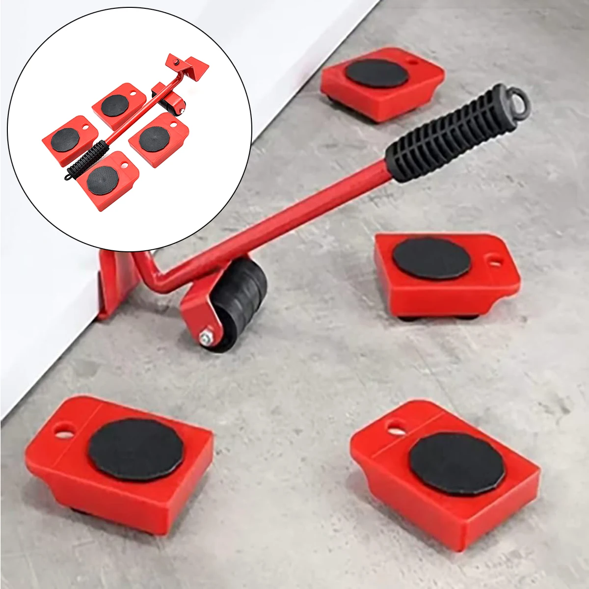 Furniture Mover Tool Set Heavy Stuffs Moving Roller With Bar Furniture Mover Lifter With Wheel Professional Moving Tool