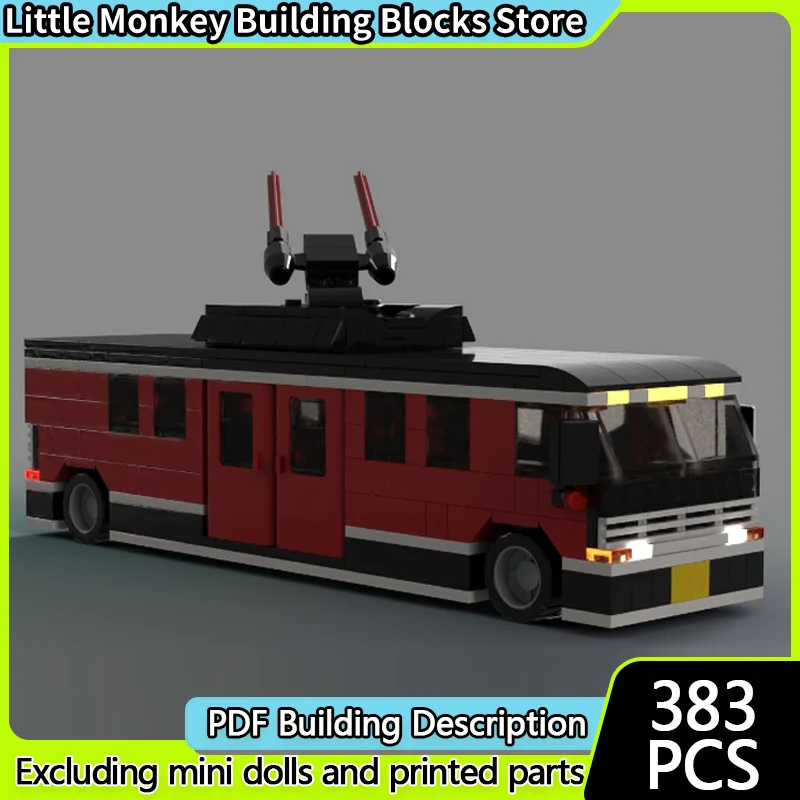 

City Car Model MOC Building Bricks Classic Retro Urban Trolleybus Modular Technology Children Holiday Gifts Assemble Toys Suit