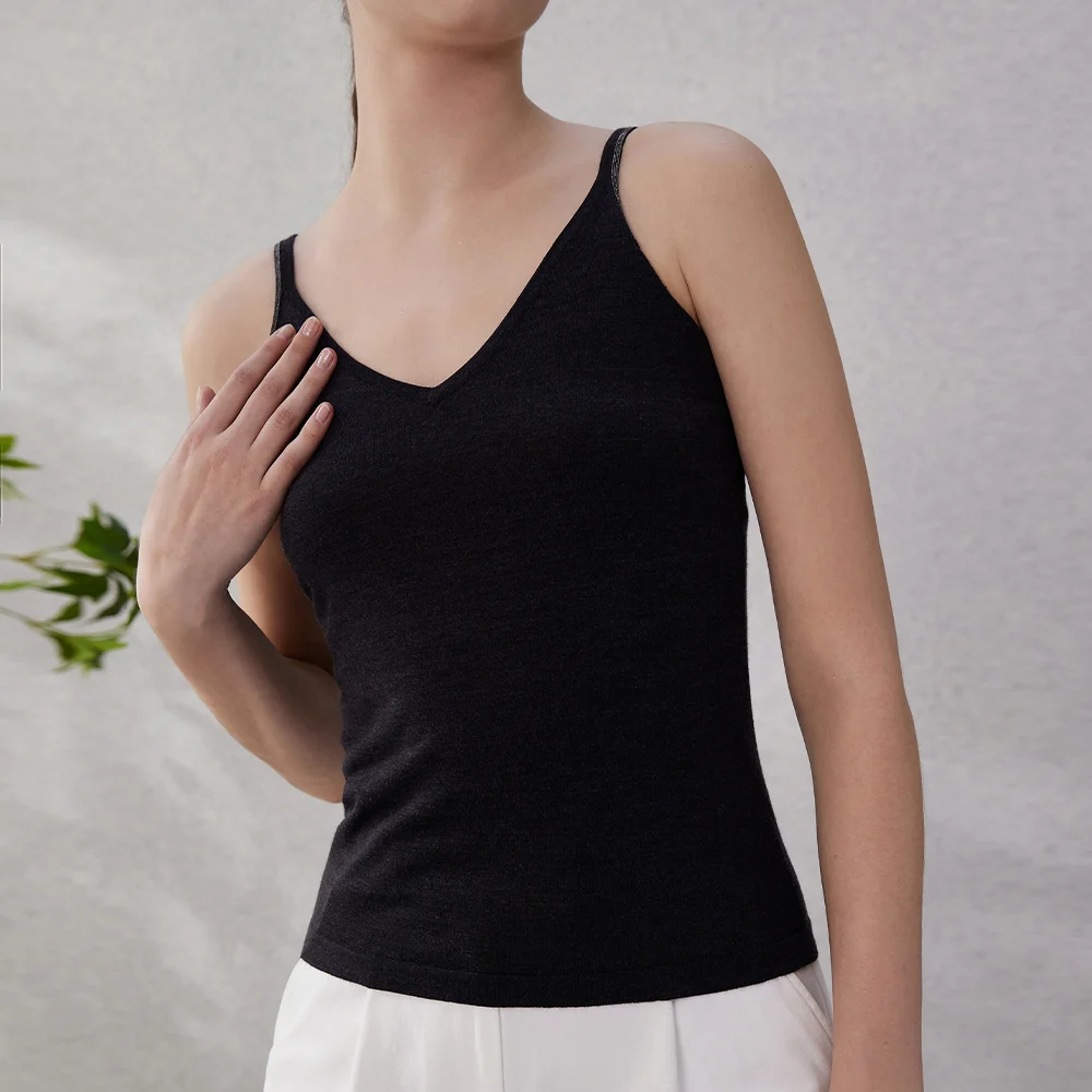 BC-166 Luxury Women\'s Clothing Brand Clothes High Quality Silk Merino Wool Sweater Knitted Vest