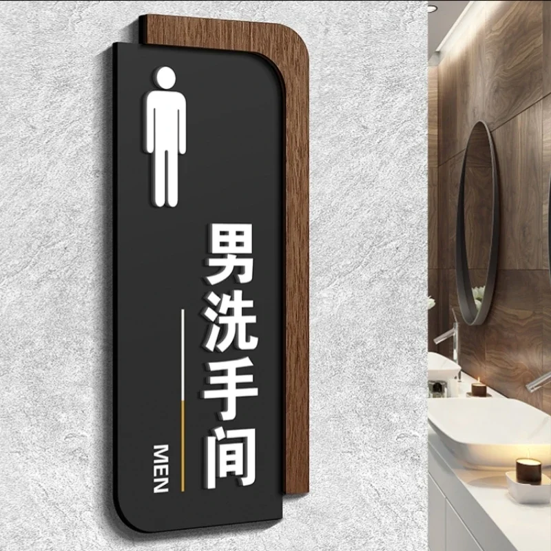 Acrylic Signage Men\'s and Women\'s Restroom Signage Hotel WC Toilet Wall Sticker Bathroom Instruction Sign Home Decoration