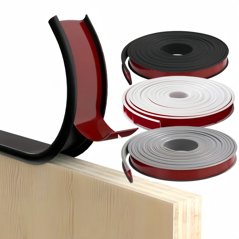 1pc 1/3/5/10m Self Adhesive PVC Edge Banding Strip Sealing Tape U-Shaped Strip for Furniture Cabinet Desk Edge Guard Protector ﻿