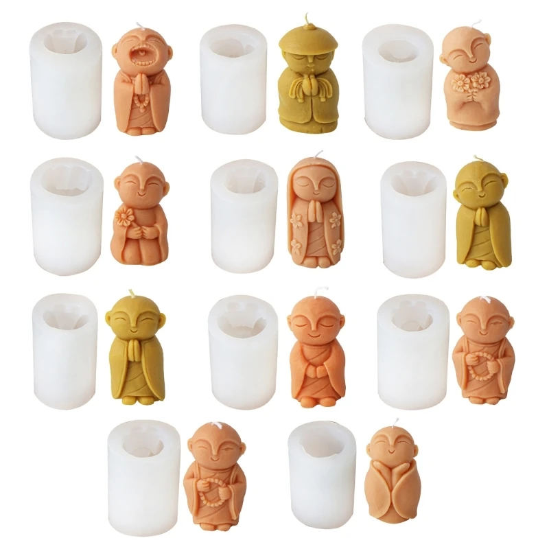 

50JB Striped Silicone Molds Ornament Molds Monk Shape Silicone Candle Molds Candle Making Supplies Silicone Texture for Craft