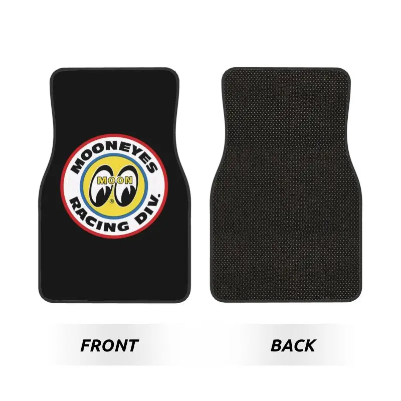 JDM Moon Eyess Racing Floor Mats of 4 Pcs Car Front and Rear Foot Mats Universal with Rubber Backing Car Accessories Decor