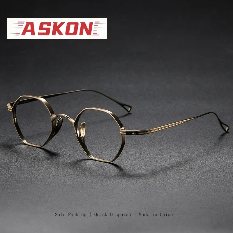 ASKON 2026 fashion men's eyeglasses frames Pure Titanium Glasses Frame for Men Women Optical Myopia eye glasses eyewear