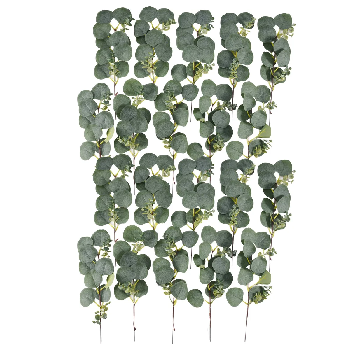 20 Pcs Artificial Silver Dollar Greenery Stems Silk Eucalyptus Leaves Spray Faux Eucalyptus Branches