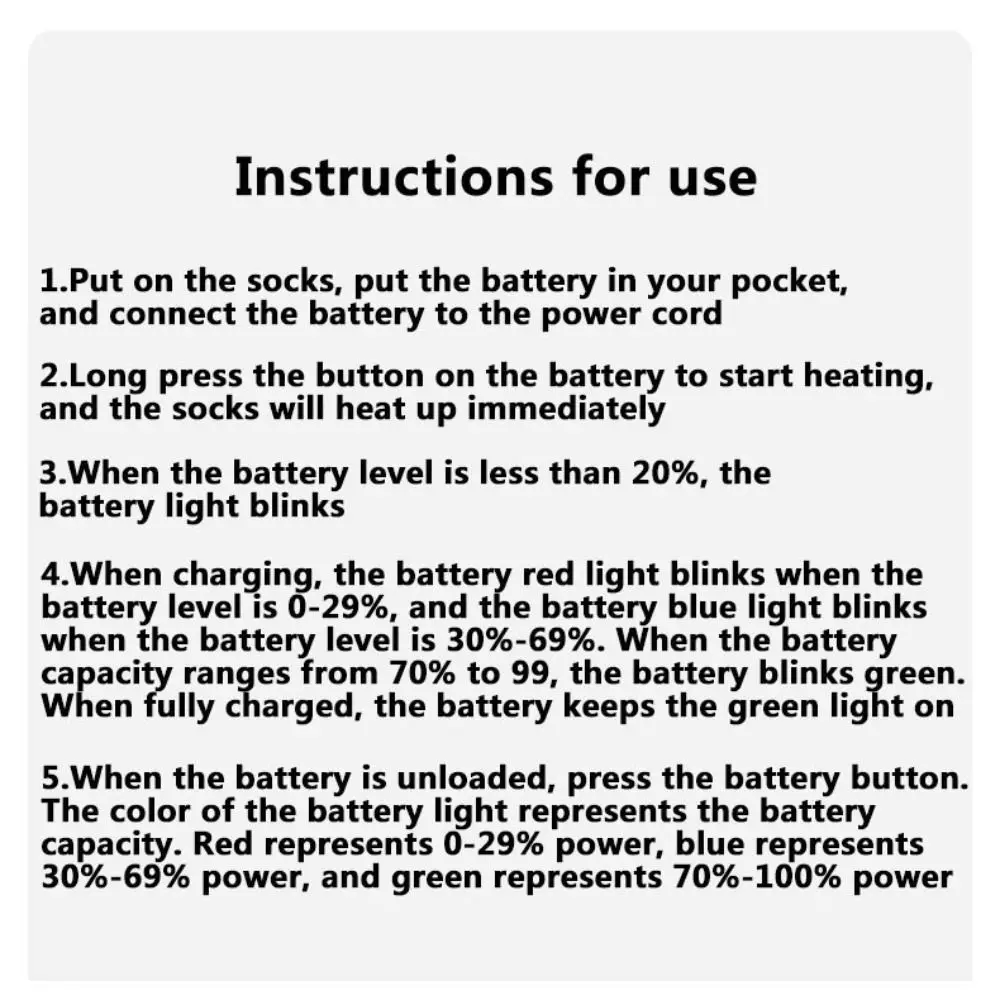 Rechargeable Electric Heated Socks Thermal Insulation Anti-Cold USB Rechargeable Socks USB Powered Battery Box
