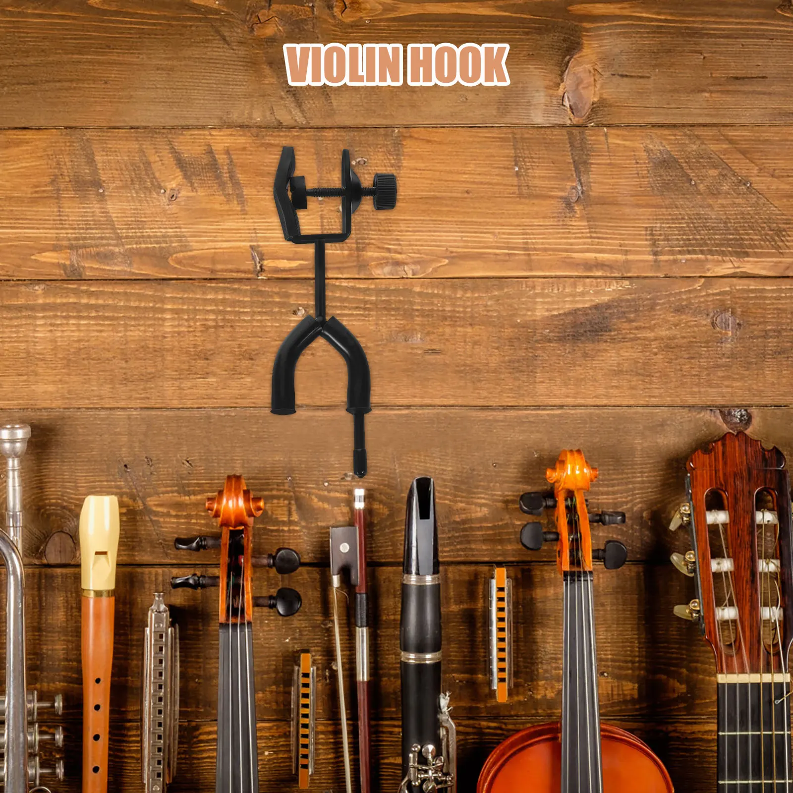 

Violin Hanger Adjustable No Drill Metal Holder for Bow Music Stand Violin Wall Mount Hook Stands for Musical Instruments