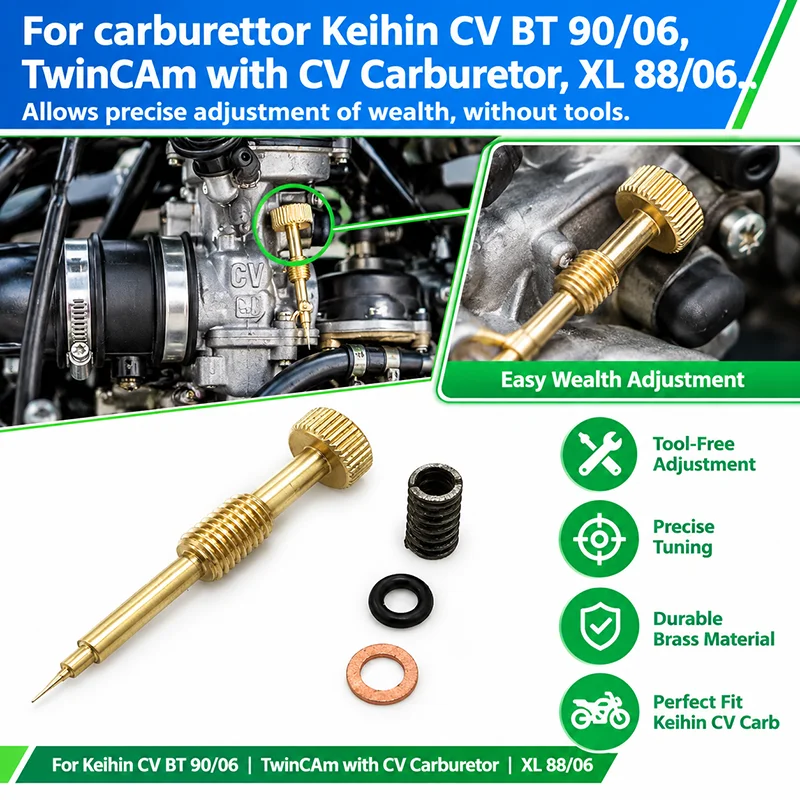 idle mixture screw for Harley CV Carburetor Keihin CV BT 90/06 Twin Cam with CV Carburetor, XL 88/06 Sportster