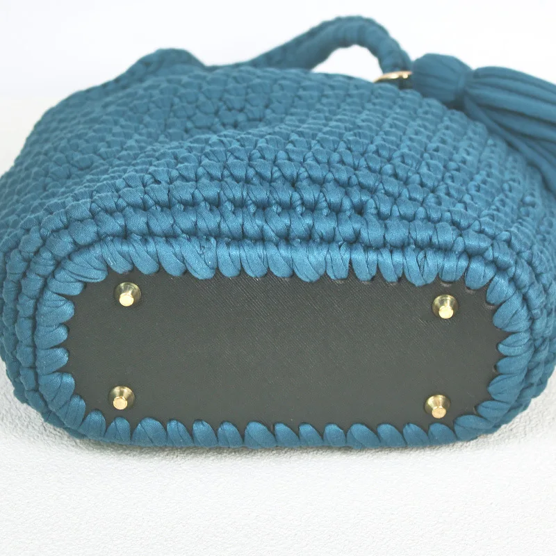 22x10cm/25x12cm Long Bottom For Knitted Bag PU Leather Bag Base Handmade Bottom With Holes Diy Crochet Bag Part Accessories 2023