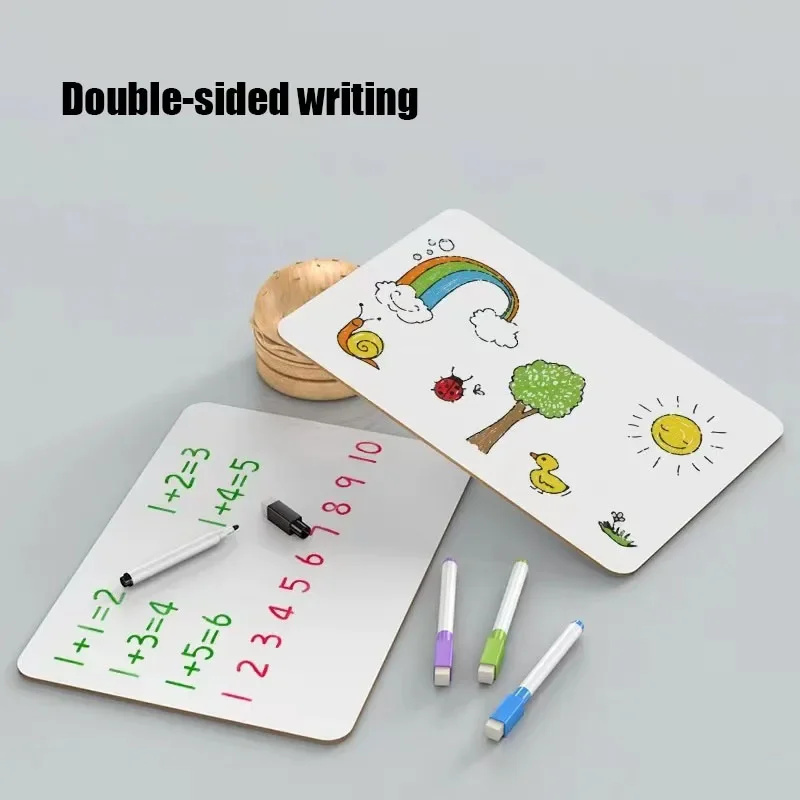 Dubbelzijdig mini-whiteboard voor kinderen, draagbaar leswhiteboard met standaard, whiteboard voor thuis en op school message board