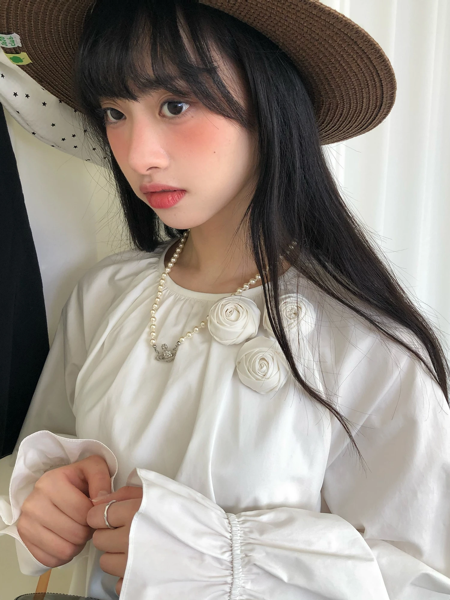 

Женская весенняя юбка миди А-силуэта ручной работы, белая, с длинными рукавами, свободного кроя, из хлопка, удобная, повседневная