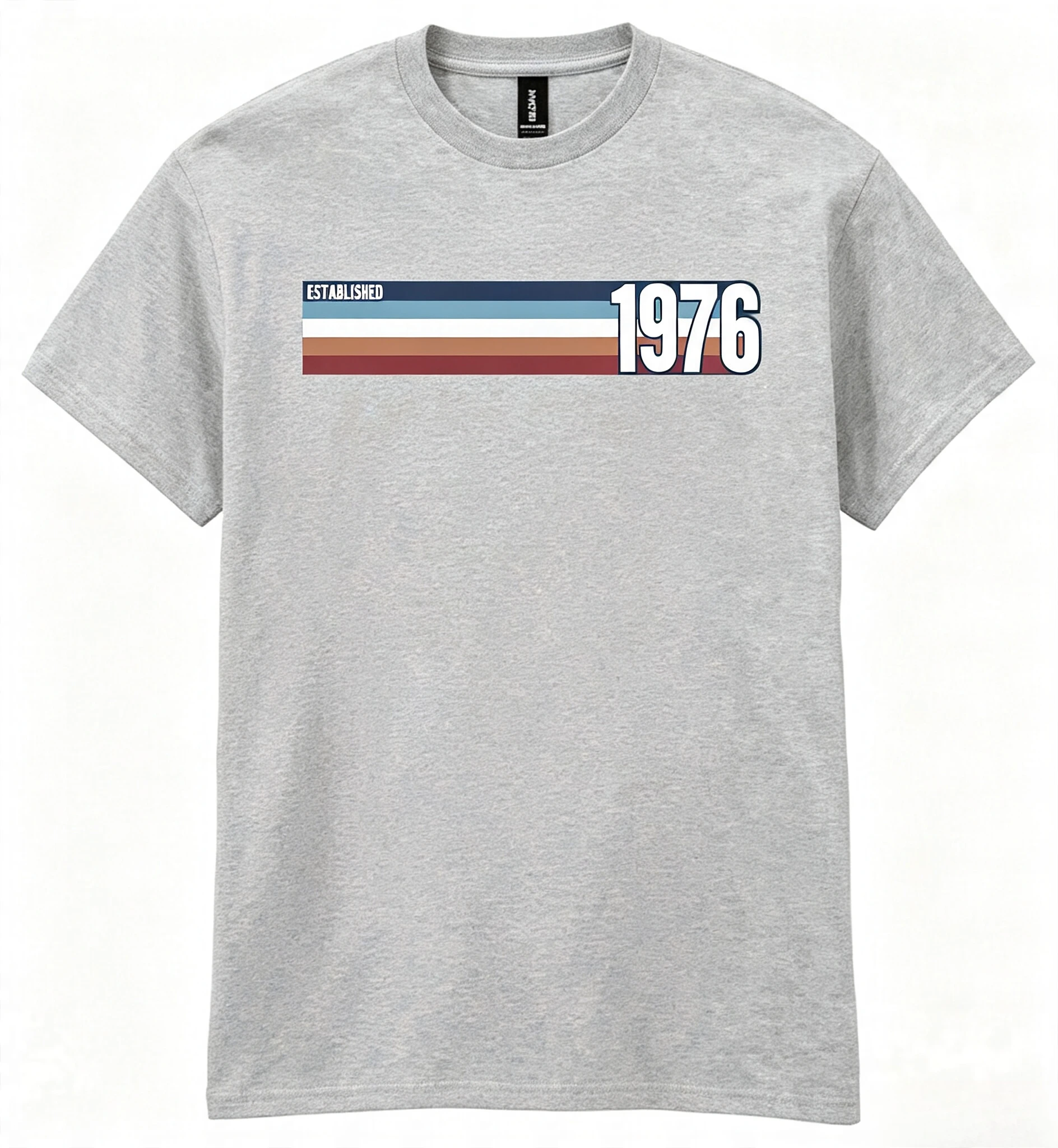 Man T Shirts Cotton Man T Shirt  for Man Slim Fit T-shirt Mens 50th Birthday T-Shirt, Established 1976 Retro Strip,