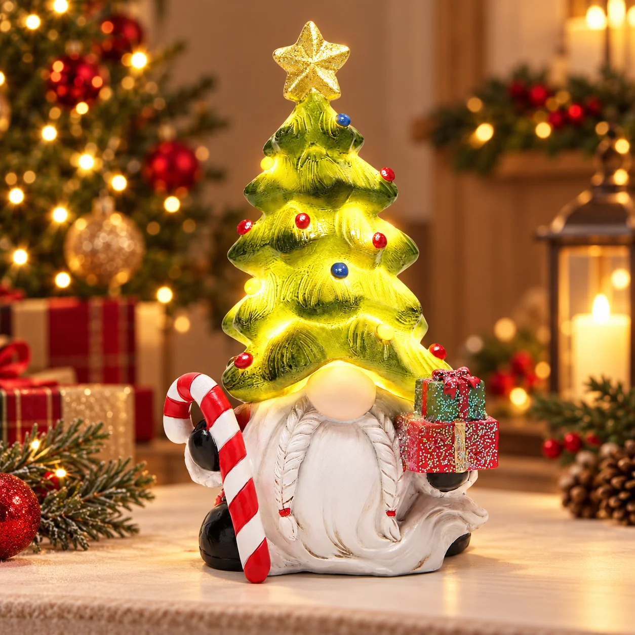 Santa'S Elves Holiday Lighting & Decor Llc - 호다오 LED 크리스마스 요정 장식품, 투명