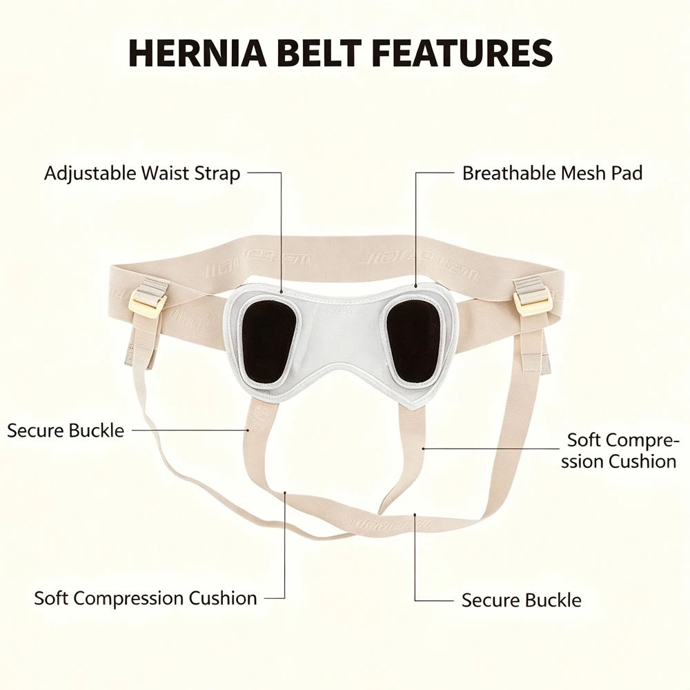 2Set/Pack Hernia Belt for Single/Double Inguinal – Adjustable Truss with 2 Removable Pads – Support Brace for Men Women  & Child