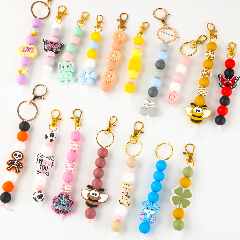 12/15mm 50~500pcs Printed Silicone Bead Circular Leopard Print Bead DIY Bracelet Necklace Jewelry Accessories Wholesale