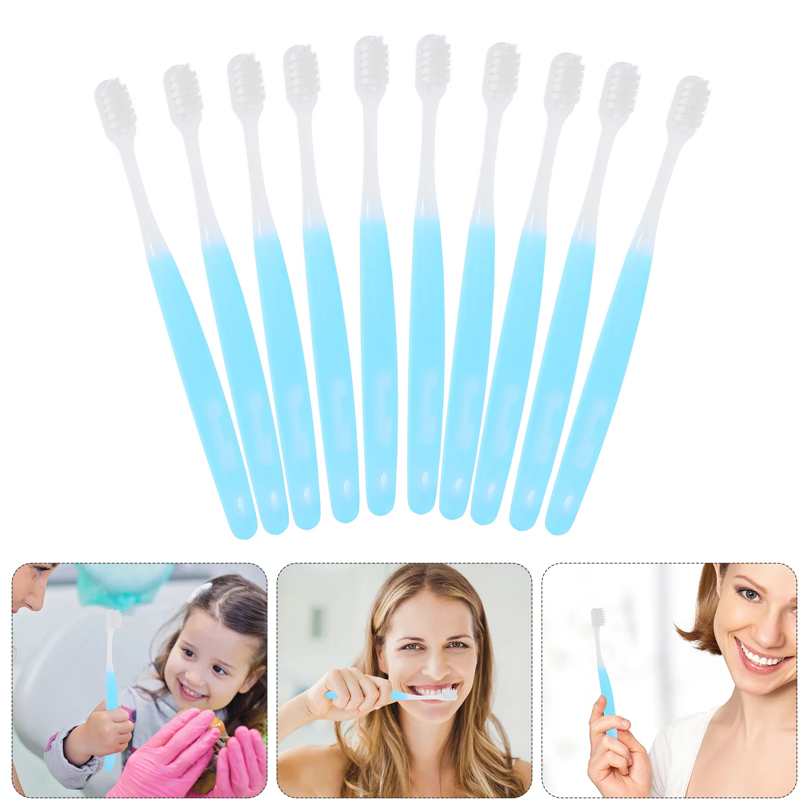 

10Pcs Toothbrush Soft Extra Slim Sensitive Gums Portable Travel Oral Brush Compact Small Head Gentle Gum Care Dental Brush