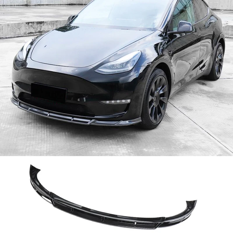 

Applicable To For Tesla Model Y Accessories Three Piece Car Front Bumper Split Lip Body Kit Spoiler Deflector Modification