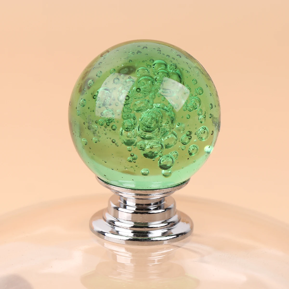 

4Set Stylish Bubble Ball Drawer Knobs Durable Cabinet Handles Silver Base Modern Home Decor Screw Included