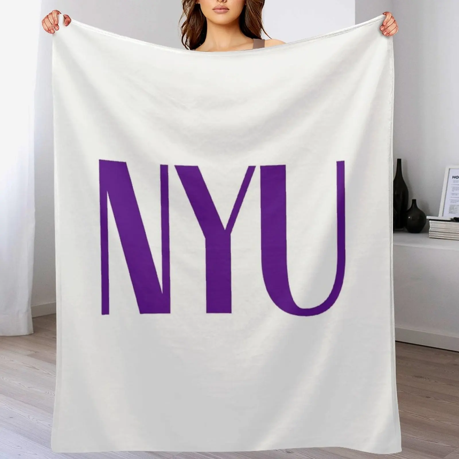 nyu Throw Blanket Modern Design Soft Blanket for Home Decor