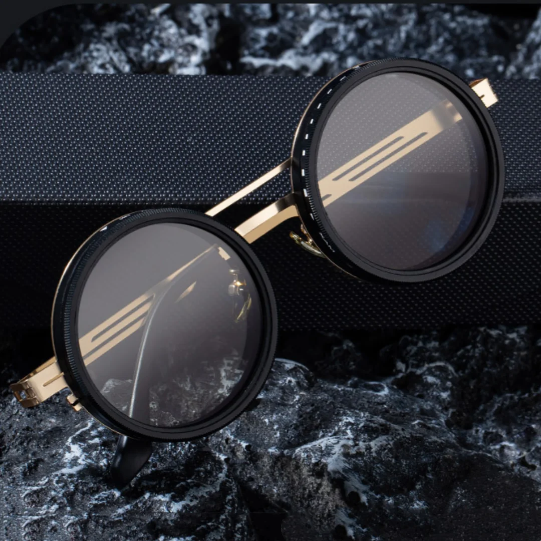 

Polarized Sunglasses Adjustable Punk Sunglasses Rounded Sunglasses Retro For Indoors Outdoors Men