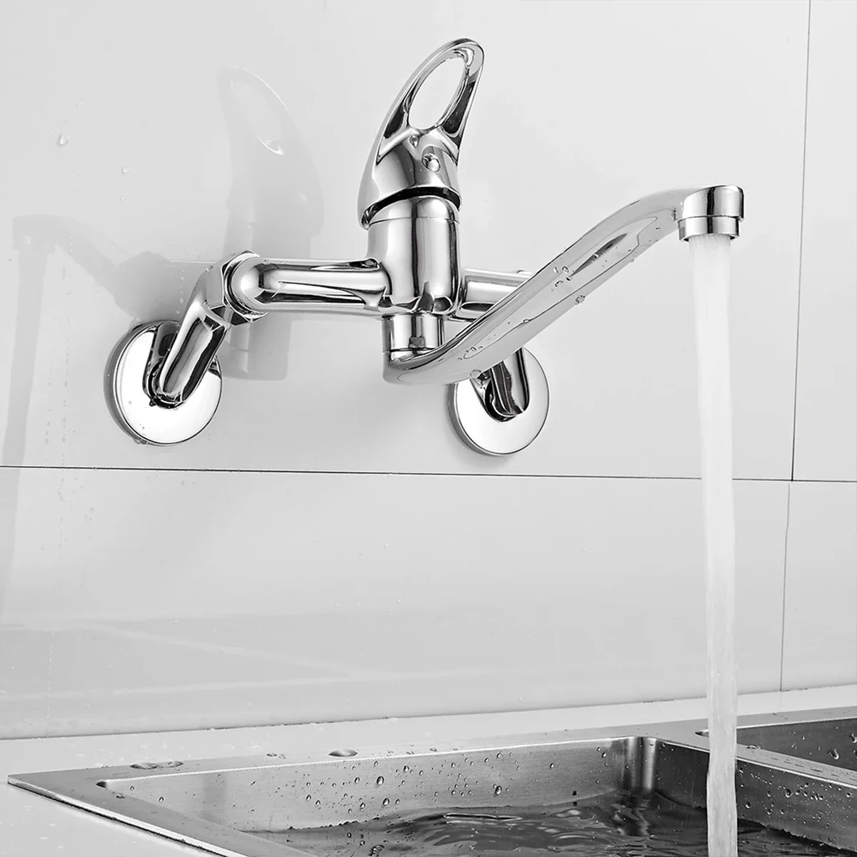 

Sink Faucet Single Handle Wall Mounted Mixer Tap Hot and Cold Water Mixer Faucet Modern Basin Sink Electroplating Mixer Valve