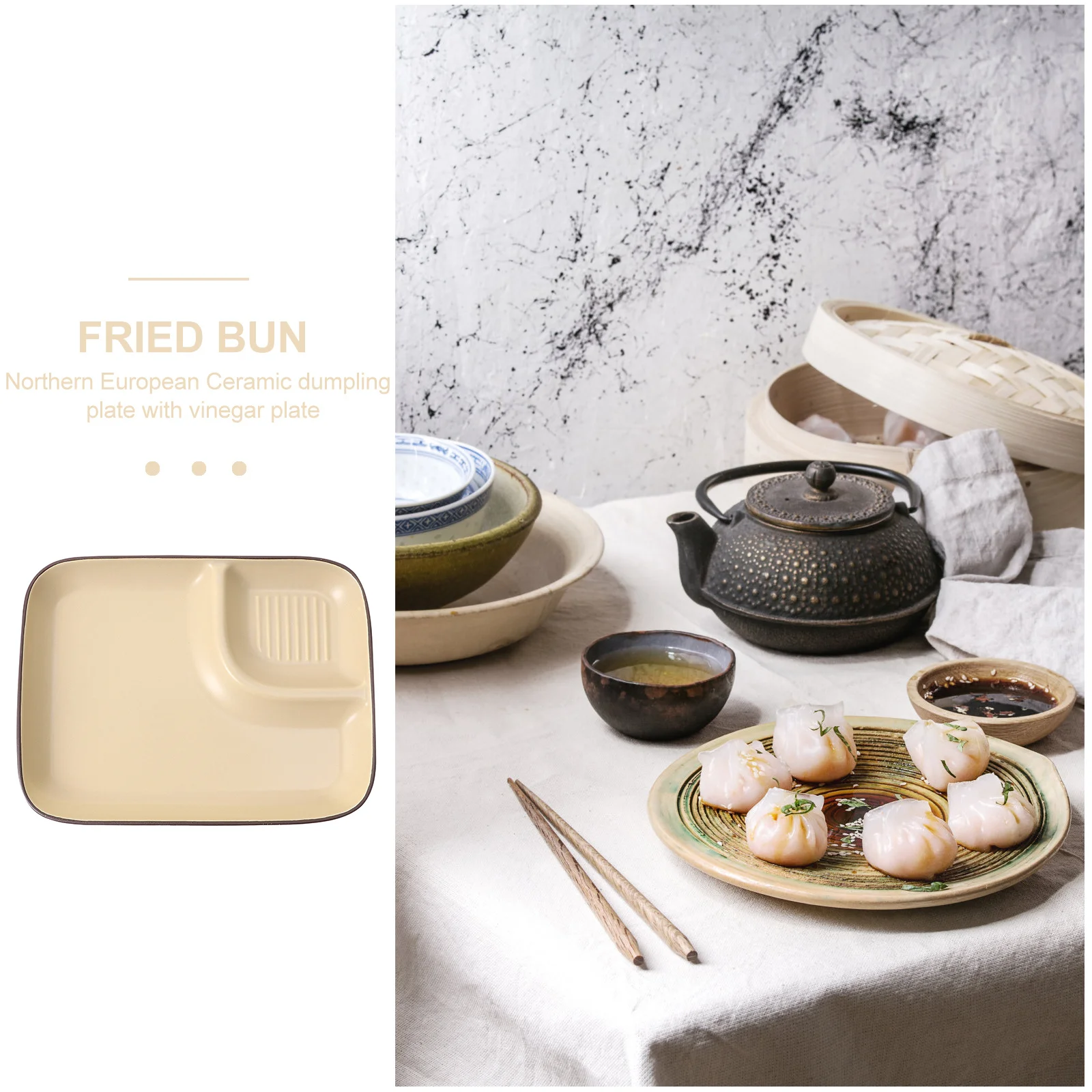 

1Pcs Ceramic Dumpling Plate Simple Elegant Design for Dipping Sauce Soy Vinegar Sushi Appetizer Home Restaurant Use