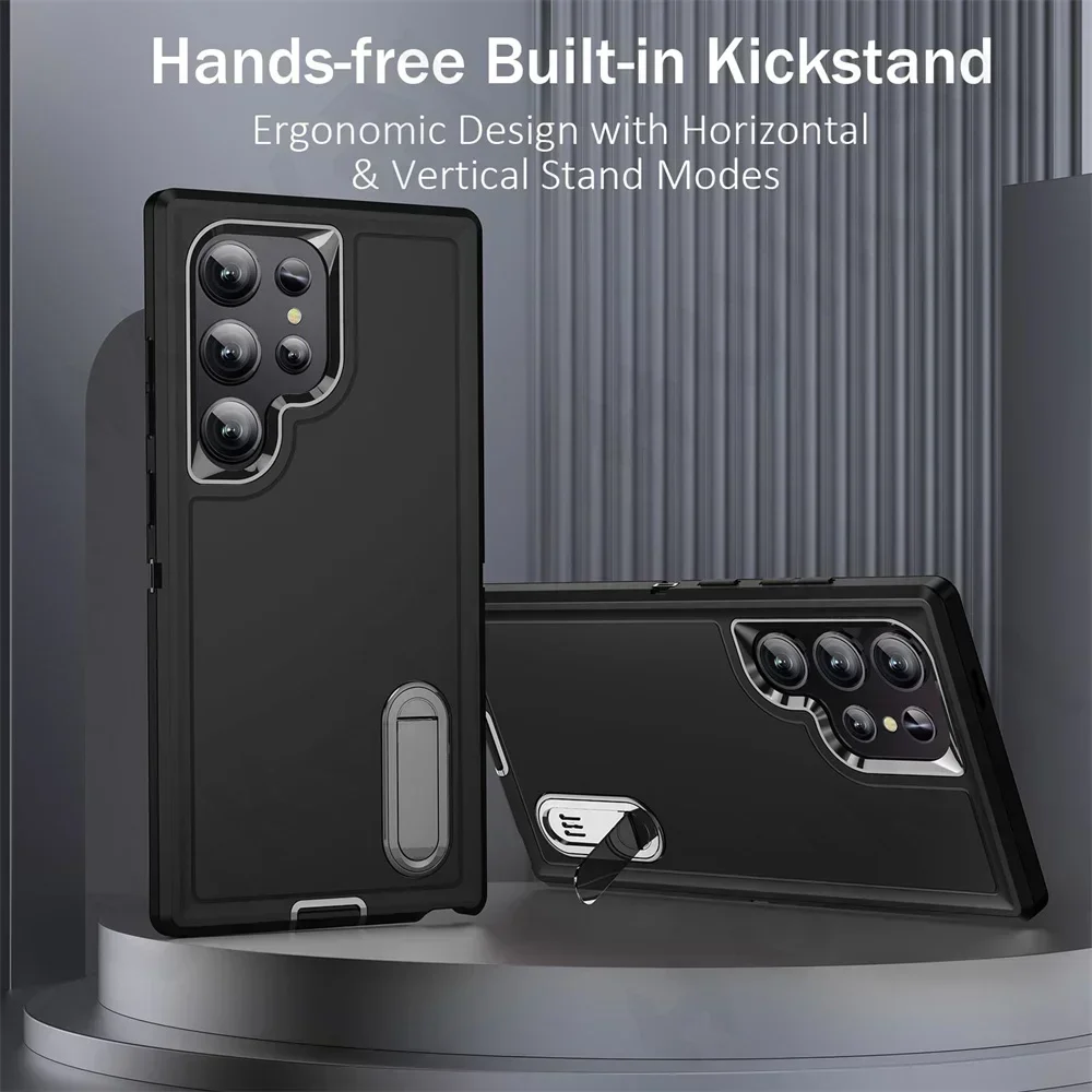Case For Samsung Galaxy S25 S24 S23 Ultra Plus S22 A16 A54 A53 A14 A53 4G 5G Heavy Duty Rugged Protective with Kickstand Cover