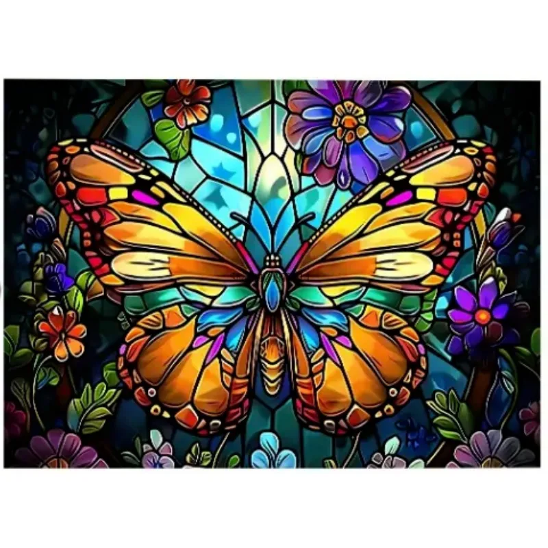 

Painted Glass Butterfly and Flowers Doormat, Indoor/Outdoor Entryway, Kitchen, Bathroom, Balcony Area Rug - Bright Home Decor
