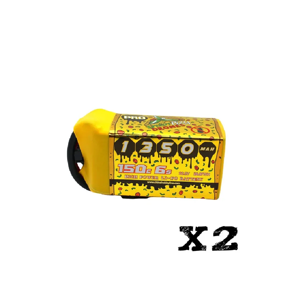 

2 упаковки CNHL Speedy Pizza Series Pro 1350 мАч 22,2 В 6S 150C Lipo аккумулятор с вилкой XT60