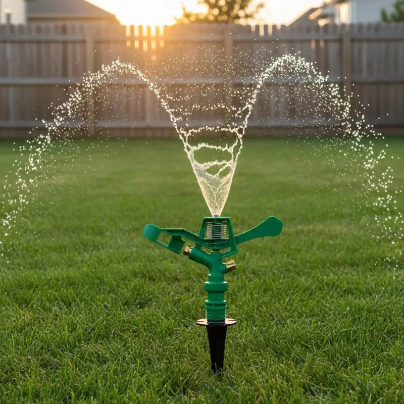 Plastic 360 Degree Angle Rotating Sprinkler Head For Rocker Arm Double Spray Lawn Irrigation Nozzle 3/4" Male Thread Garden