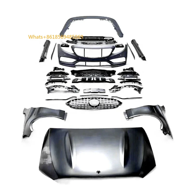 C63  Style Car bumper Front Rear  Car fende Hood C Class W205 2015-2021