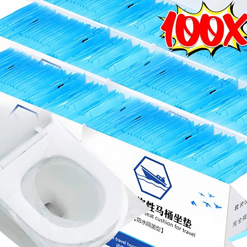 Tek kullanımlık Klozet Kapağı Mini Taşınabilir Güvenlik Klozet Pedi Su Geçirmez Koltuk Mat Seyahat Kamp Banyo Aksesuarları için