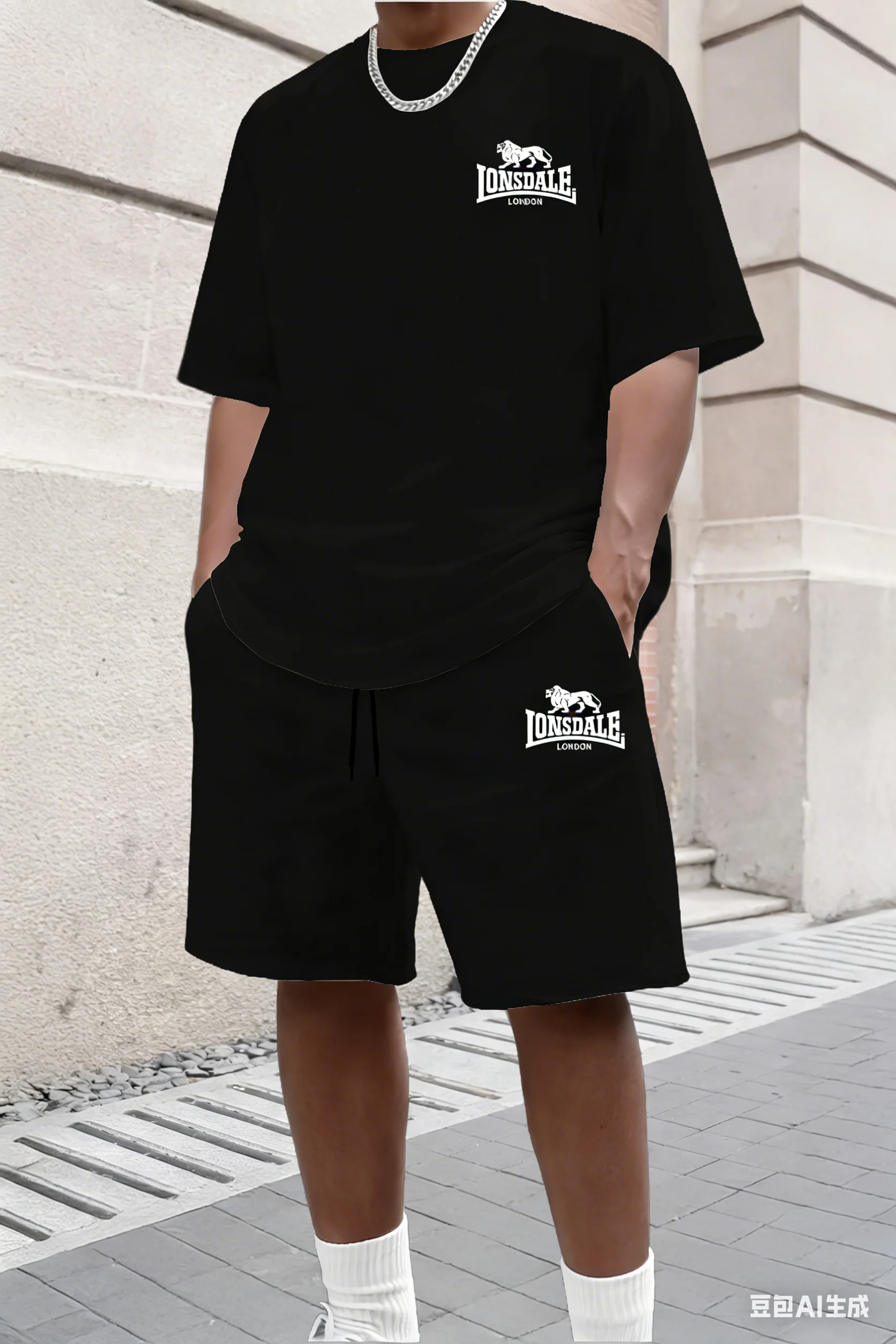 

2026 high-quality and super comfortable men's summer breathable short sleeved T-shirt+casual jogging shorts 2-piece set