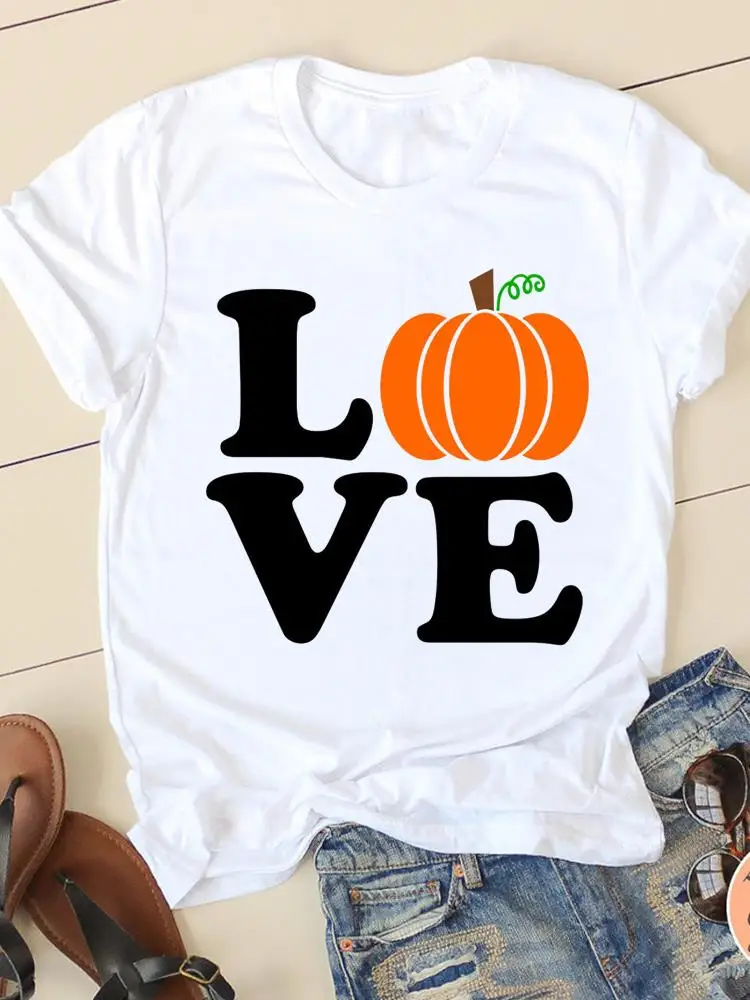 

Женская футболка с графическим принтом «Тыква любви»