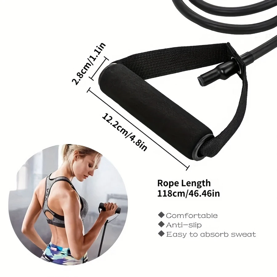 1pc 4-Level Resistance Bands with Handles for Home Workouts and Strength Training - Perfect for Yoga, Pilates,and fitness equipm