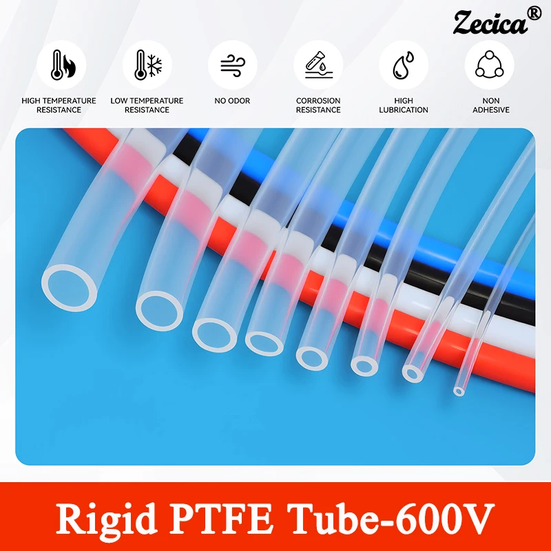 1/5M PTFE Tube ID 0.5/0.8/1/1.5/2/2.5/3/4/5/6/7/8/10mm Hard FEP Insulated Hose Extruder J-head Rigid Pipe For 3D Printer Parts