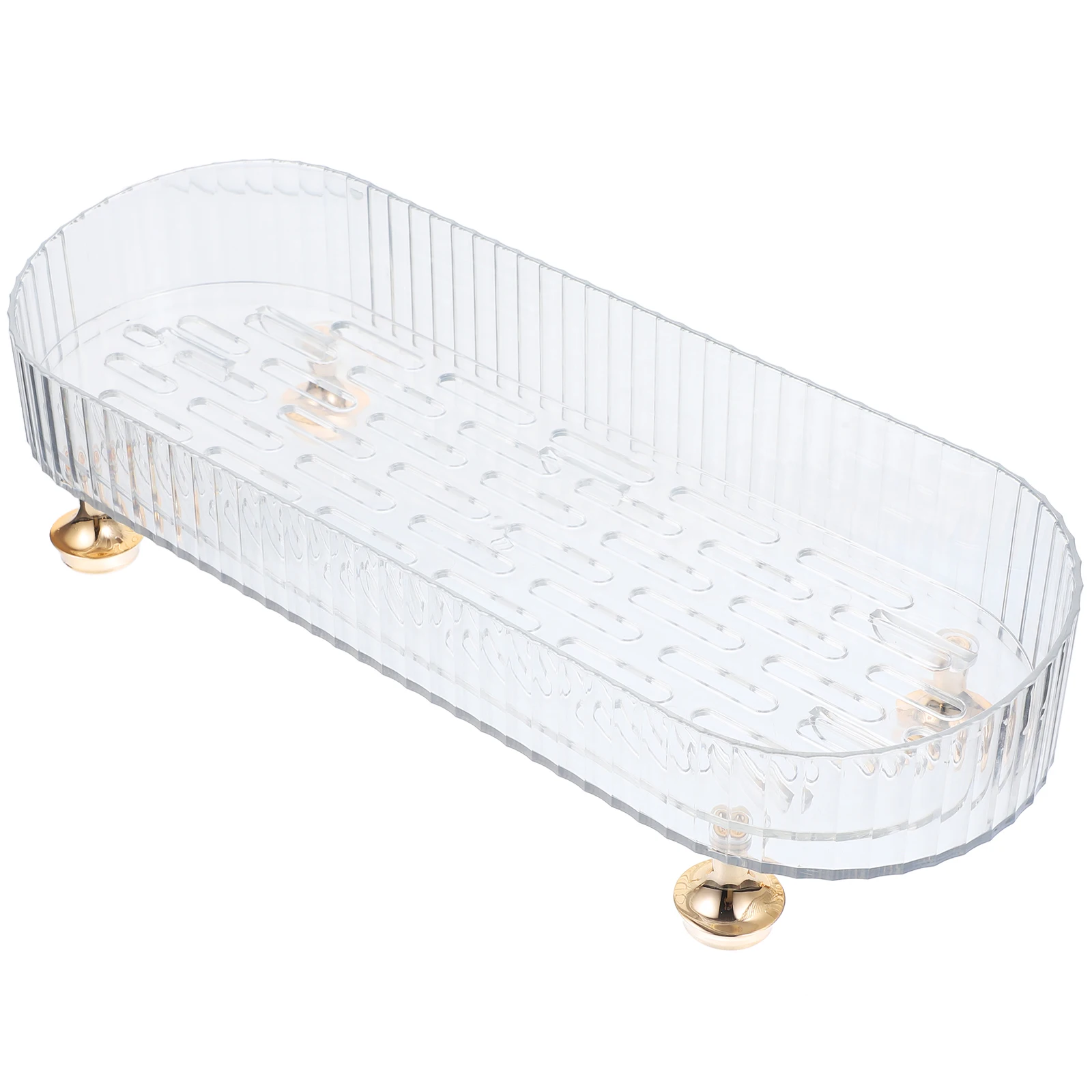 

Transparent Bath Tray Soap Holder Draining Rack for Self Draining Tray Toothbrushes Storage Dish Plastic Material