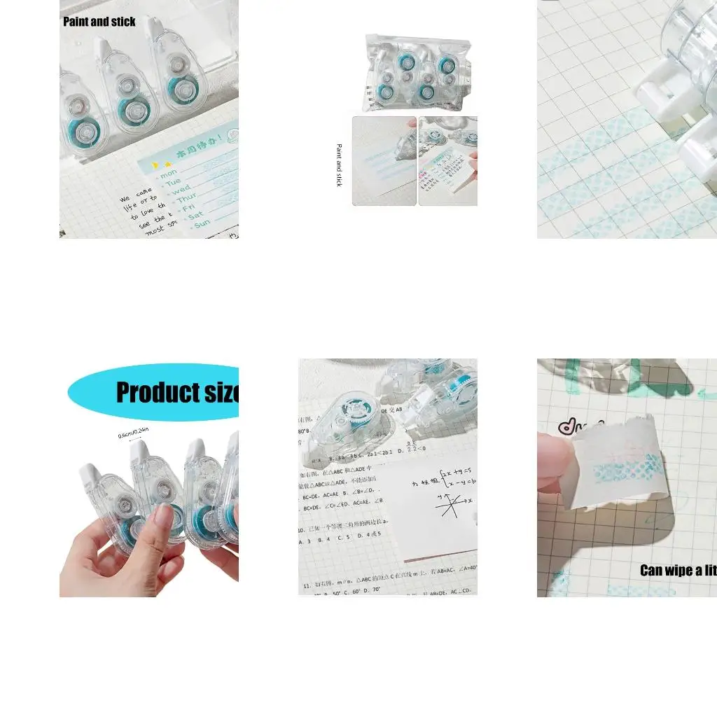  4 Pcs/Set Adhesive Roller Double Sided Tape Roller School Office Supplies