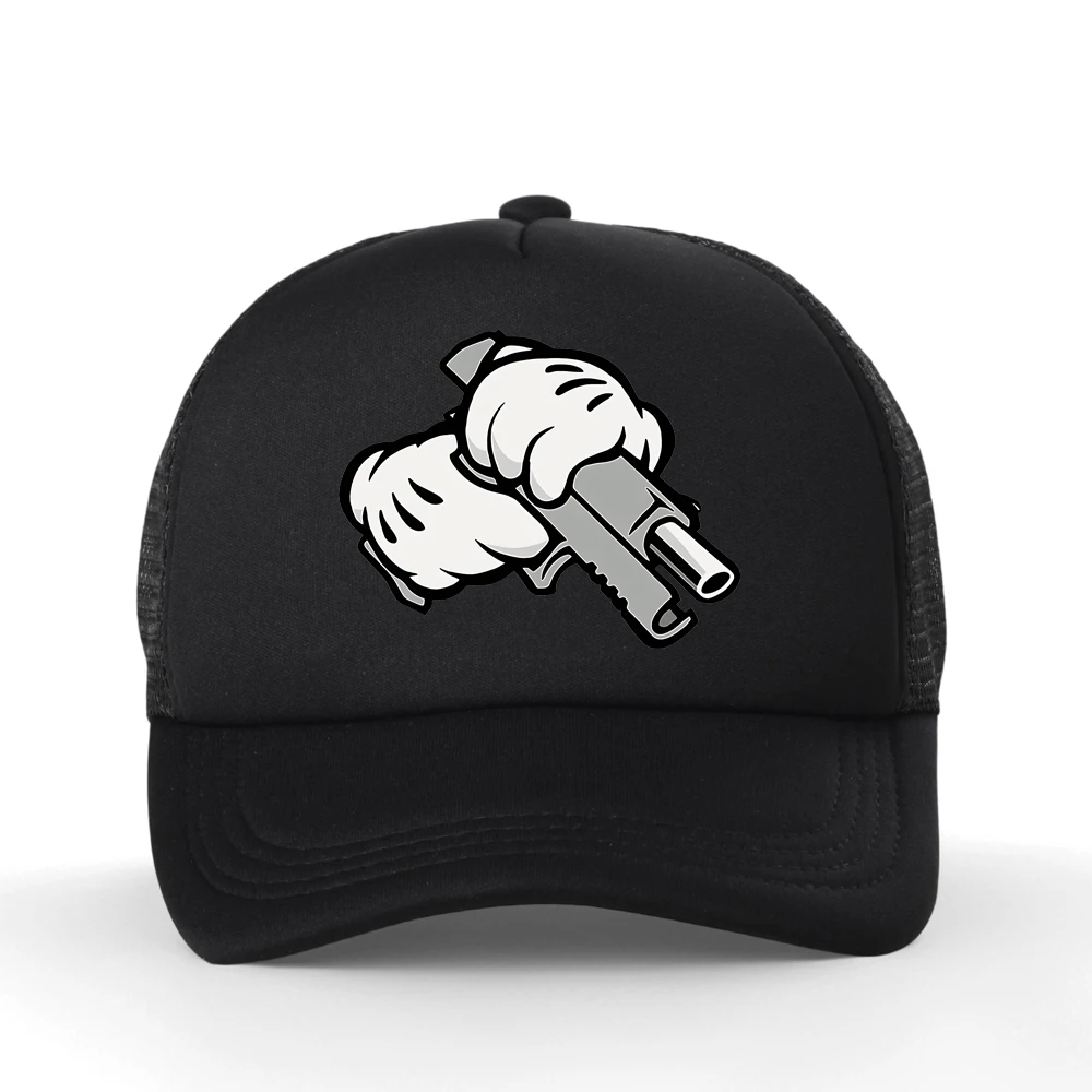 Buy Handlebar Gun And Stick-It Can Warn Others Creative Baseball Cap Adjustable Snapback Unisex Mesh Breathable Sports Hat