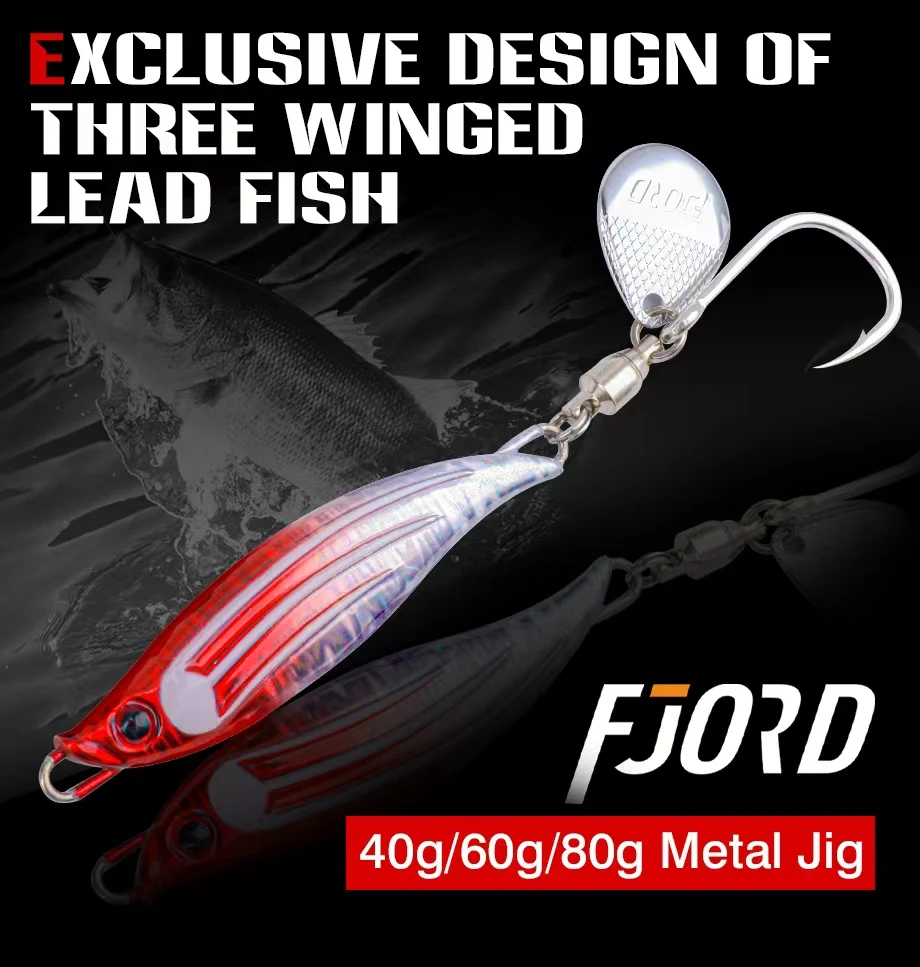 FJORD 40g 60g 80g Metall-Angeljig-Spinner-Köder Spinnköder für das Meer Neuheiten 2026 Künstliche Köder Angelzubehör – Detail 1