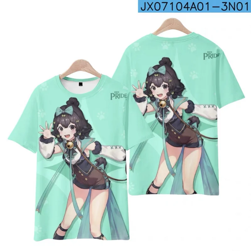 Red: Pride of Eden 3D Printing T-shirt Summer Fashion Round Neck Short Sleeve Popular Game Anime Streetwear Plus Size