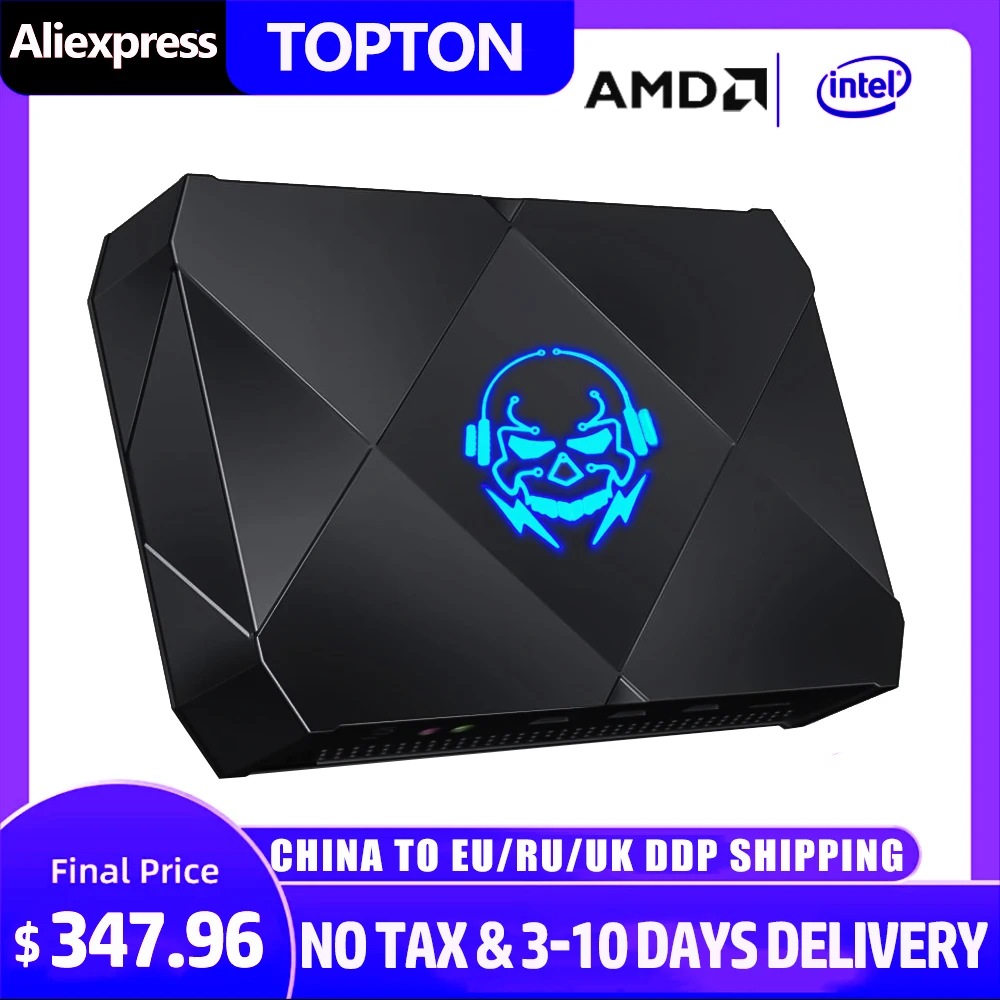 Topton Mini Gaming PC i9 11900H AMD Ryzen 9 5900HX Windows 11 Mini Gamer Desktop Computer Dual DDR4 NVMe SSD 3x4K UHD HTPC WiFi6