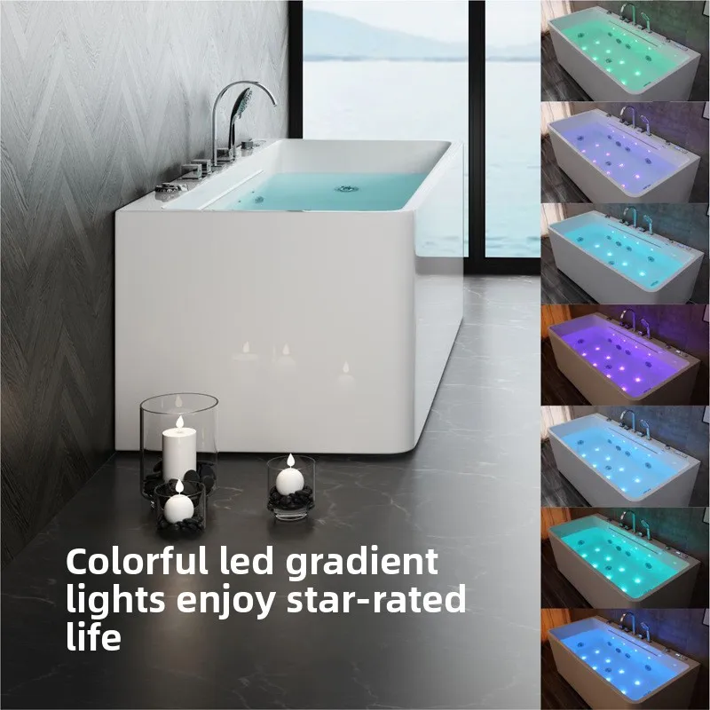 Picture 5: Acrylic Thermostatic Bathtub with Waterfall and Wave Effect, Suitable for Small Apartments, Hotels Homes Custom Sizes Available