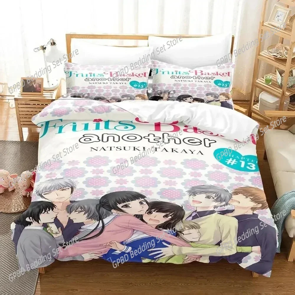 Anime Fruits Basket Bedding Set For Bedroom Soft Modern Bedspreads Comefortable Kids Duvet Cover Quilt Cover And Pillowcase