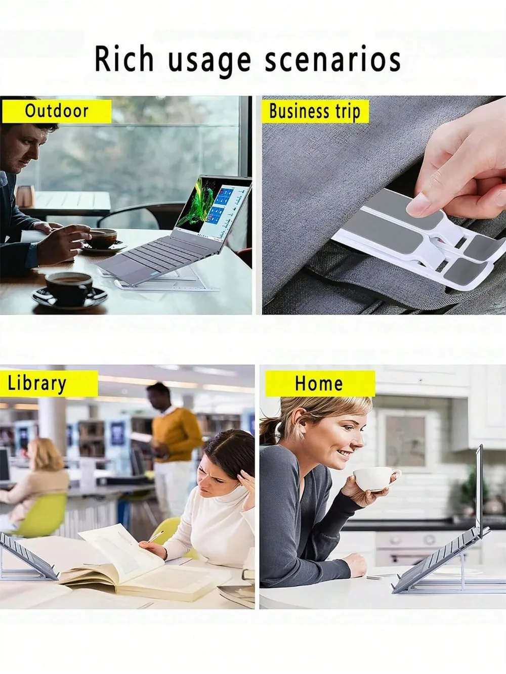 Laptop Stand, Ergonomic Portable Plastic IPad & Phone Stand With 10-Speed, Suitable For Laptop, Office Bedroom Study And Travel