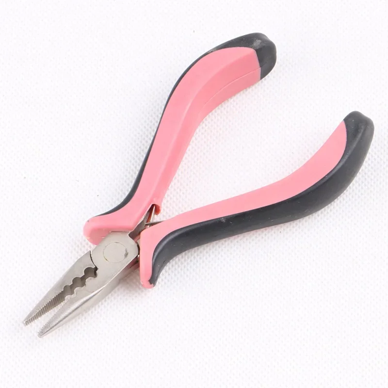 

5pcs/lot Pink color 3 Holes Stainless Steel Multifunctional Removal Pliers Hair Extensions Pliers For Micro Links Hair