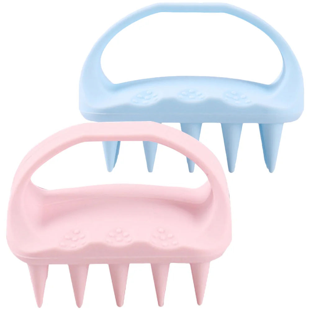

2Pcs Scalp Brush Hair Massager Exquisite Workmanship Practical Design Stimulates Scalp Health Suitable Family Use