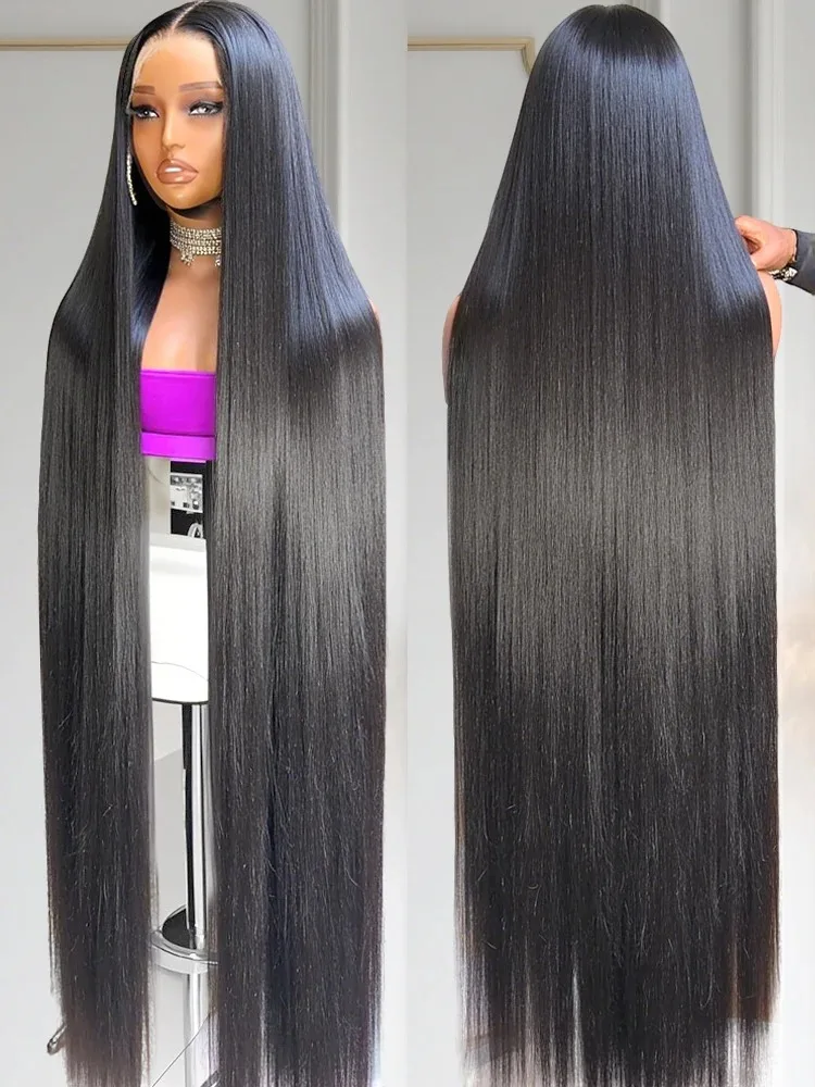 

Mossily 40 Inch HD 13x6 Lace Frontal Wigs Human Hair Bone Straight 13x5 Transparent Lace Front Black Wig For Women 200 Density