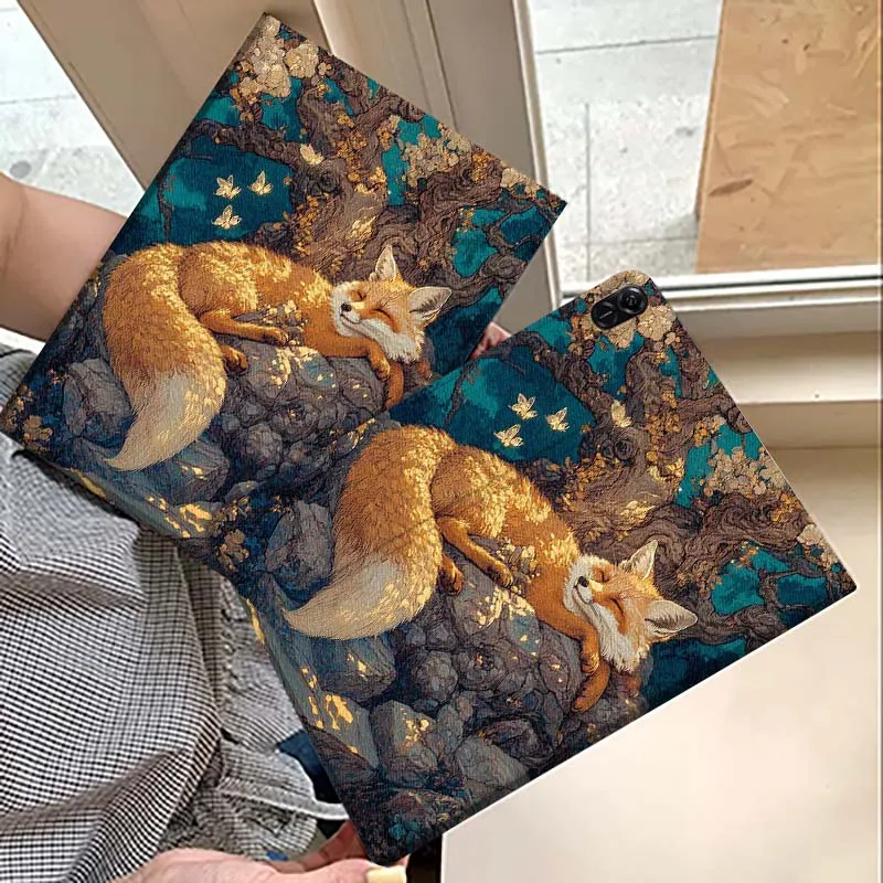 

Cartoon Fox Stone Tree For Huawei MatePad M5 T5 SE 11 Pro Honor Tab 5 V7 V8 X9 GT 10.1 10.8 Inch Tablet Case